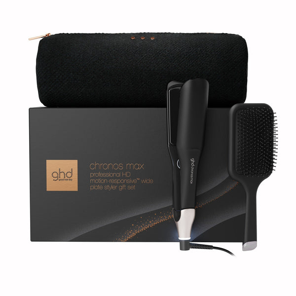 ghd Chronos Max Best Wide Plate Hair Straightener Festive Gift Set in Black