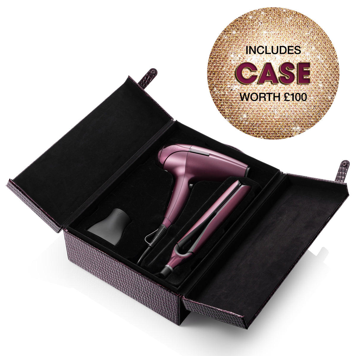 ghd Deluxe Hair Dryer and Straightener Gift Set In Cherry Chic