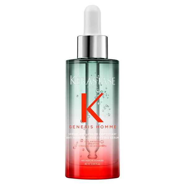 Skincare serum bottle with gradient design on a white background