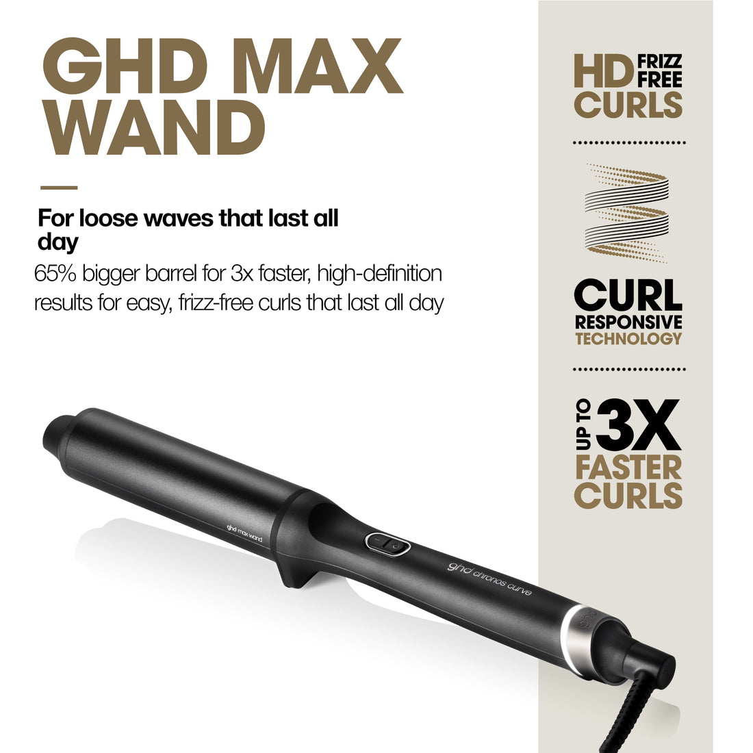 ghd NEW Chronos Curve Max Wand - 38mm Hair Curler