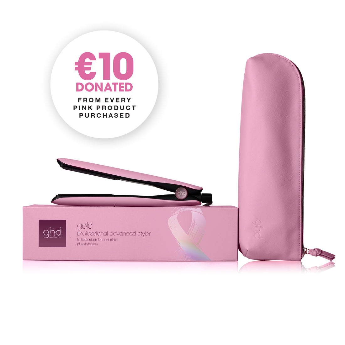 ghd Gold® Limited Edition Hair Straightener - Fondant Pink Charity Edition