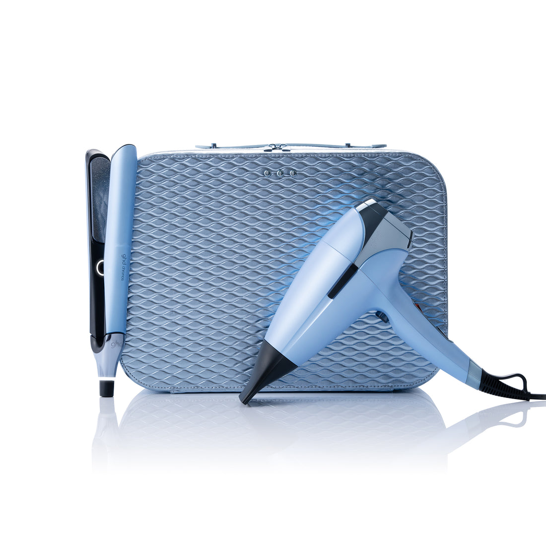 ghd Deluxe Gift Set - Chronos Hair straightener & Helios Hair Dryer in Icy Blue