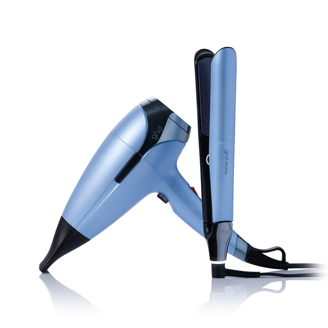 ghd Deluxe Gift Set - Chronos Hair straightener & Helios Hair Dryer in Icy Blue