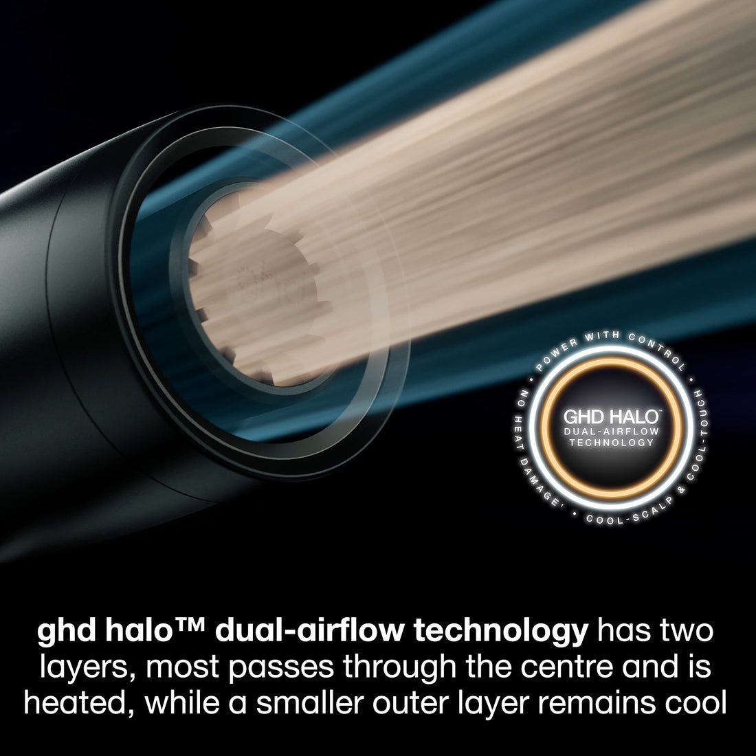 ghd Halo Wide Smoothing Concentrator Nozzle, 88mm - In Black