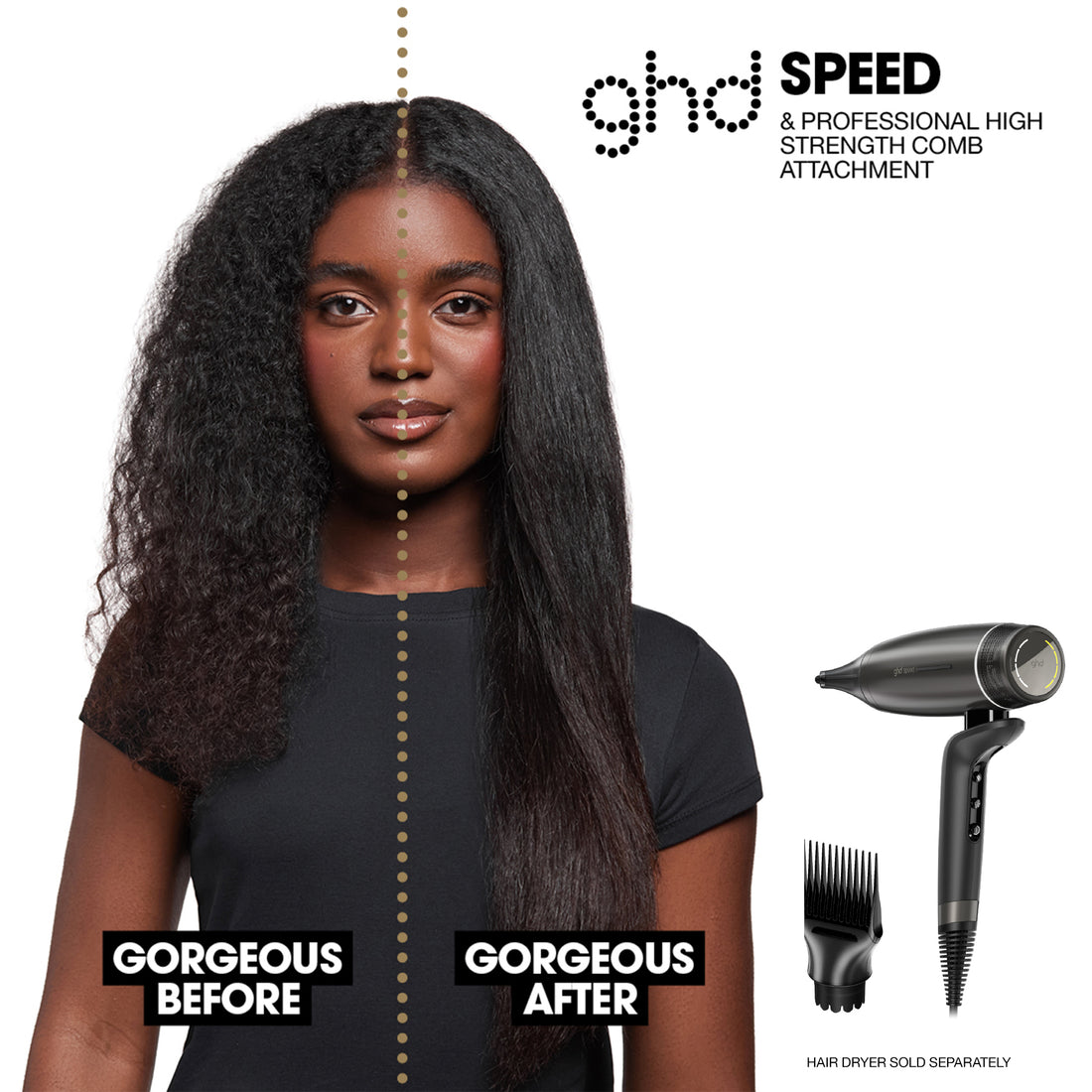 ghd Professional High Strength Hair Dryer Comb - In Black