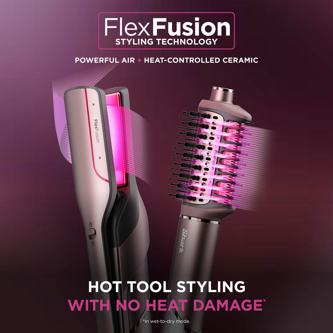 Shark FlexFusion Straight 5-in-1 Air Styler & Dryer & Ceramic Straightener with Case