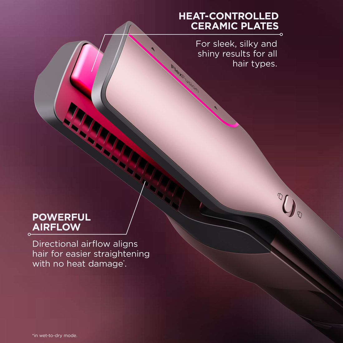 Shark FlexFusion Straight 5-in-1 Air Styler & Dryer & Ceramic Straightener with Case