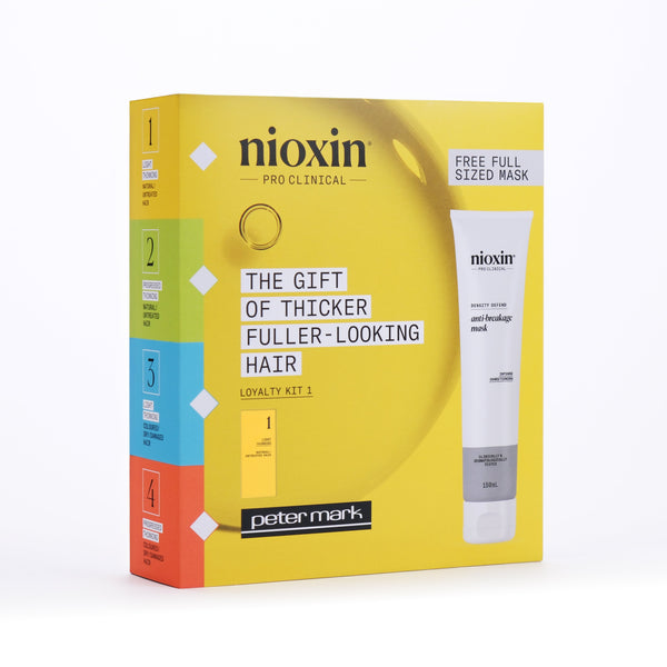 Nioxin hair care product packaging on a white background