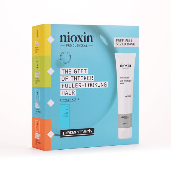 Nioxin hair care product packaging on a white background