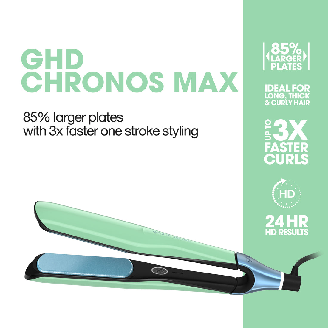 ghd Chronos Max Limited Edition Wide Plate Hair Straightener in Jelly Mint