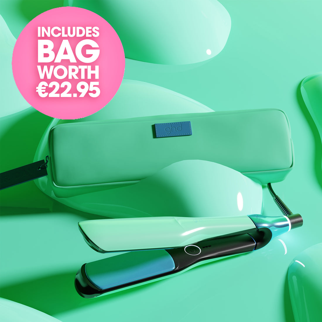 ghd Chronos Max Limited Edition Wide Plate Hair Straightener in Jelly Mint