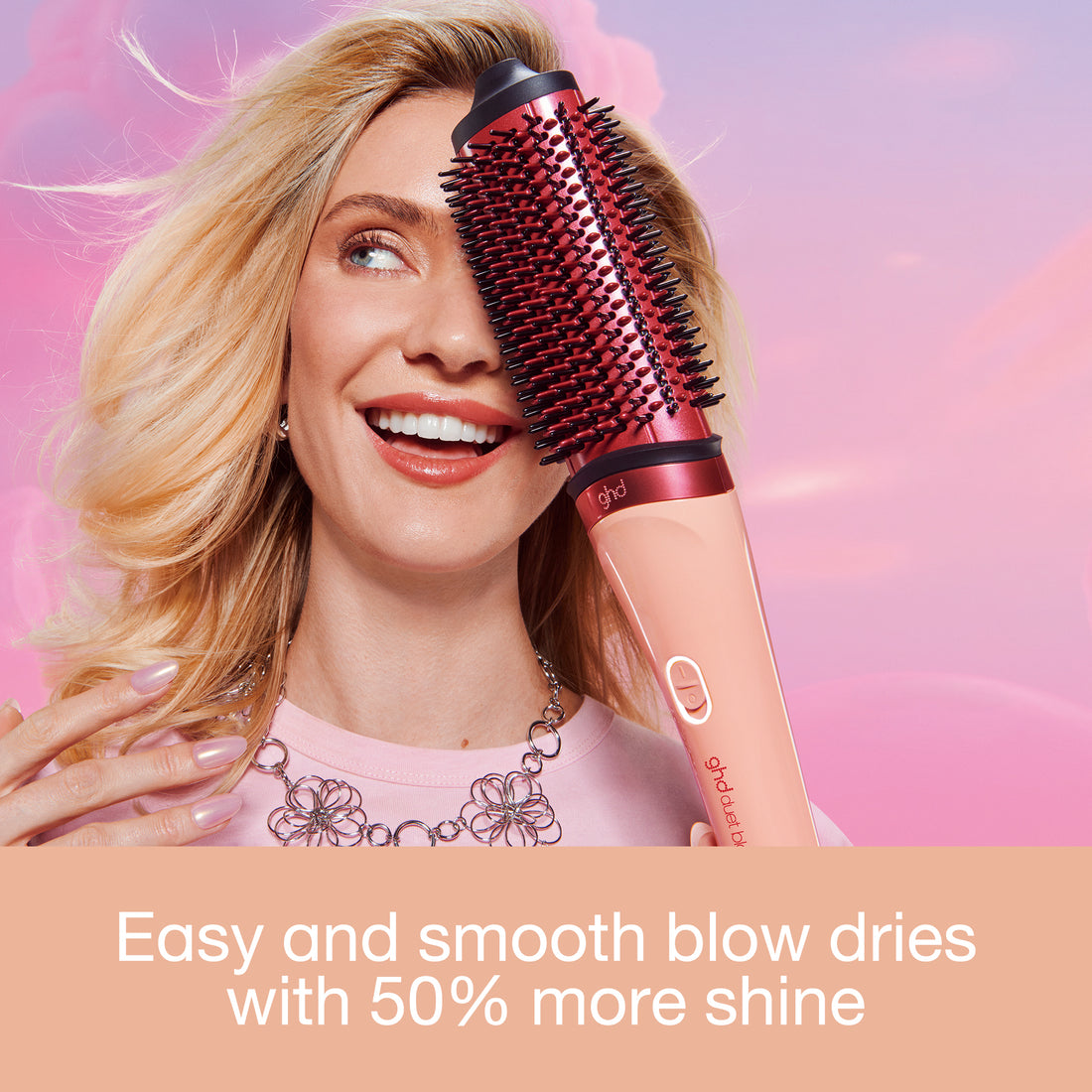 ghd Duet Blowdry Limited Edition Hair Dryer Brush in Sun-Kissed Peach