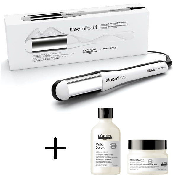 SteamPod 4.0 Hair Straightener & Styling Tool + Free Metal Detox Shampoo & Mask