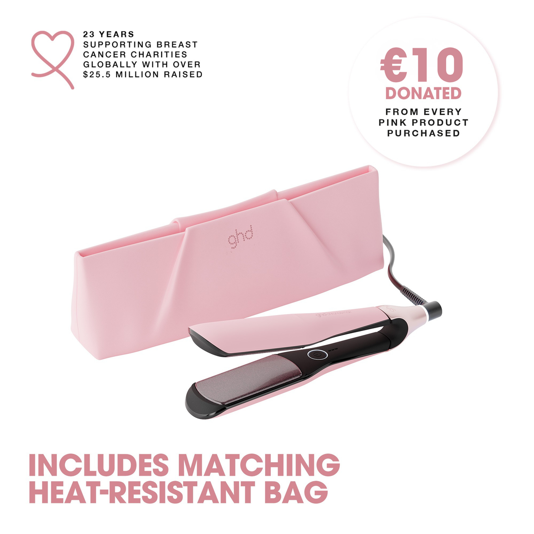 ghd Chronos Max Wide Plate Limited Edition Hair Straightener in Dusted Pink
