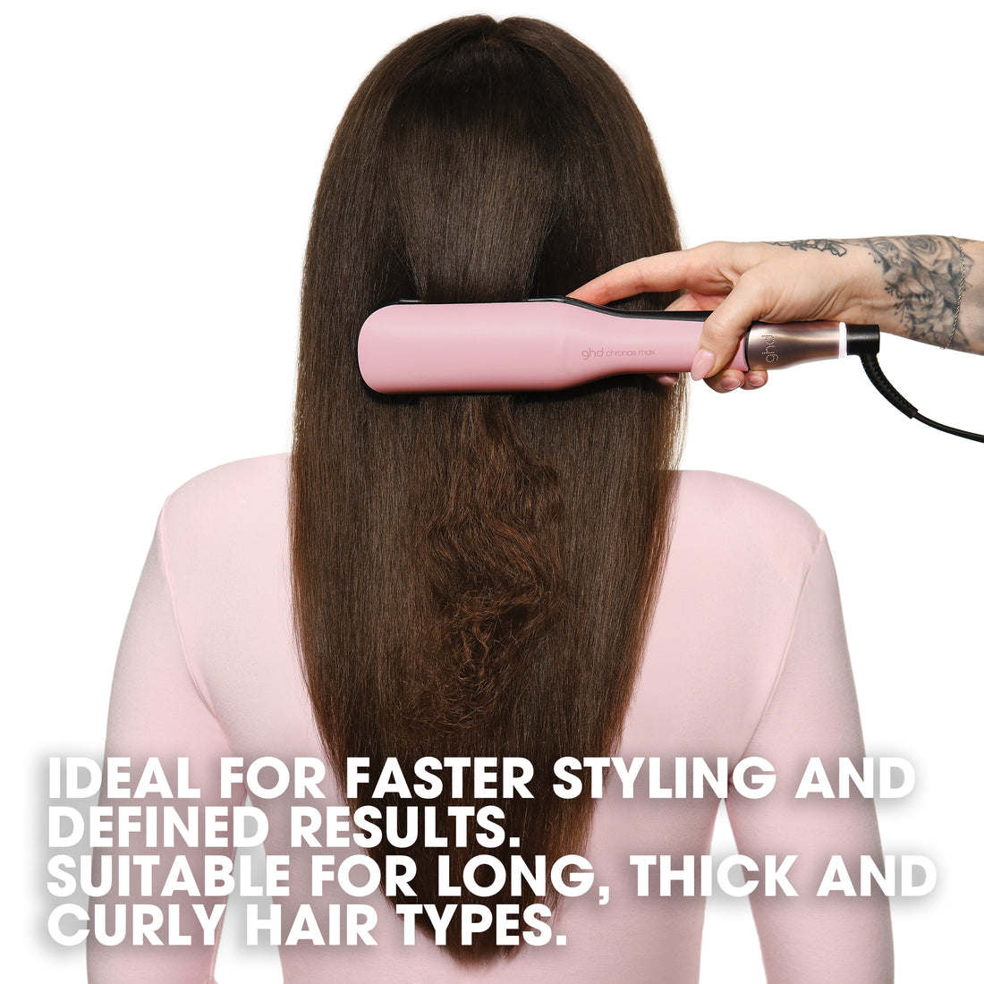 ghd Chronos Max Wide Plate Limited Edition Hair Straightener in Dusted Pink