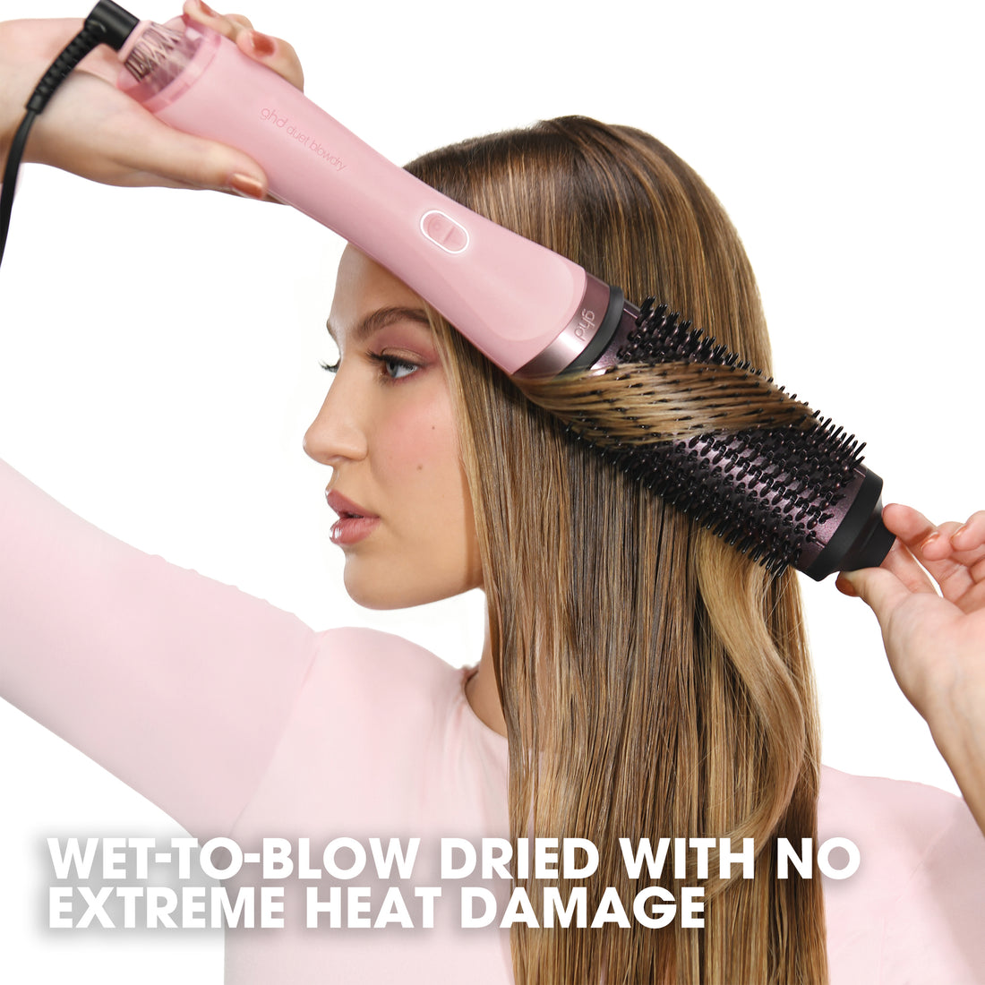 ghd Duet Blowdry Limited Edition Hair Dryer Brush in Dusted Pink