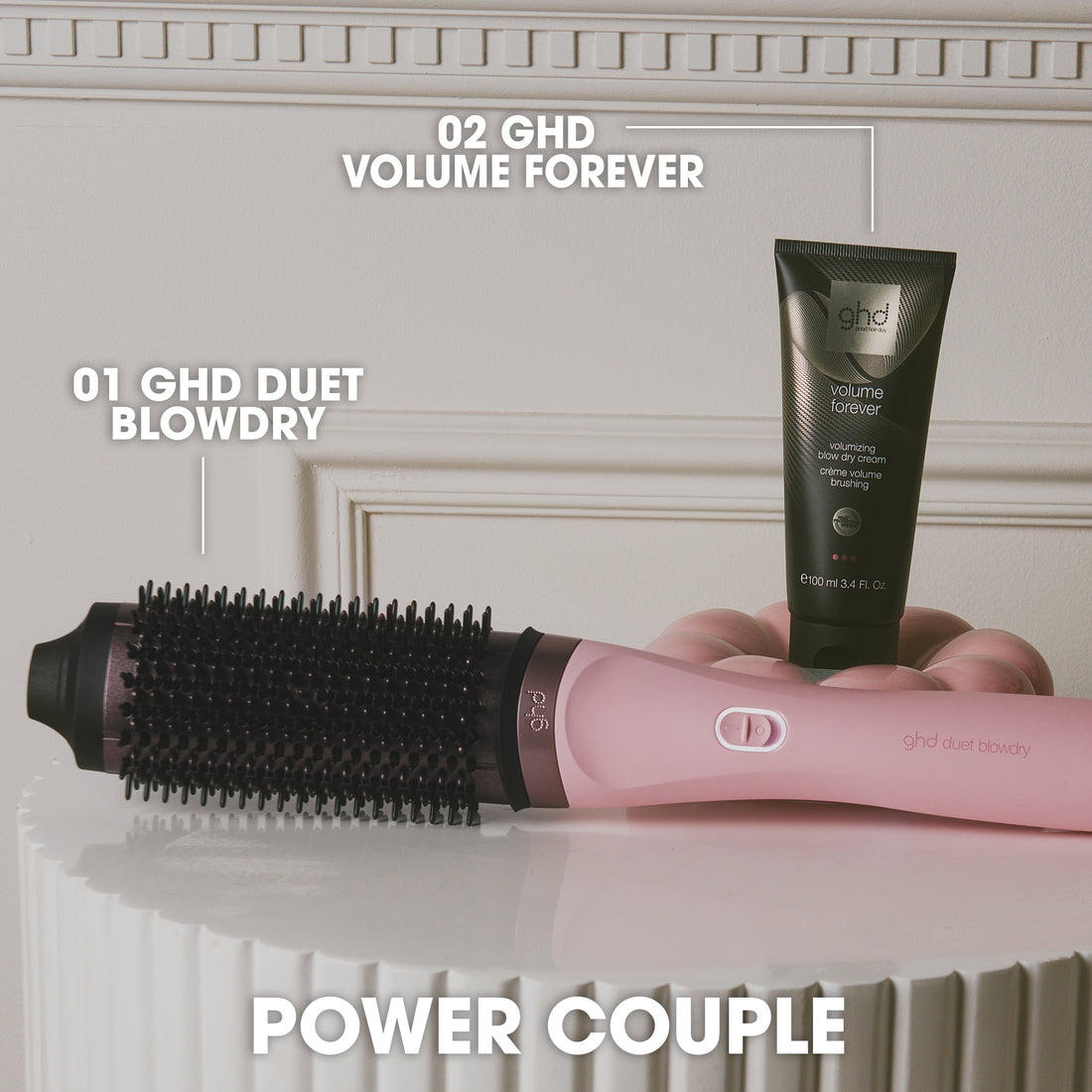 ghd Duet Blowdry Limited Edition Hair Dryer Brush in Dusted Pink