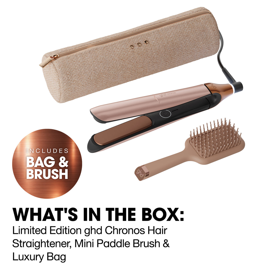 ghd Chronos Hair Straightener Festive Gift Set in Cashmere Beige