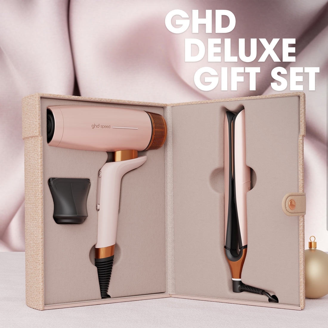 ghd Deluxe Speed Hair Dryer and Chronos Hair Straightener Festive Gift Set in Cashmere Beige