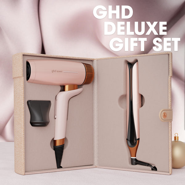 ghd Deluxe Speed Hair Dryer and Chronos Hair Straightener Festive Gift Set in Cashmere Beige
