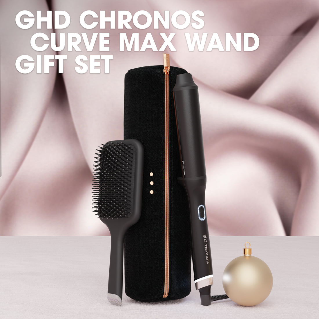 ghd Chronos Curve Max Wand Festive Gift Set (38mm Barrel) in Black