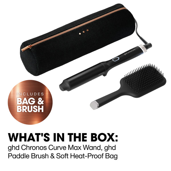 ghd Chronos Curve Max Wand Festive Gift Set (38mm Barrel) in Black