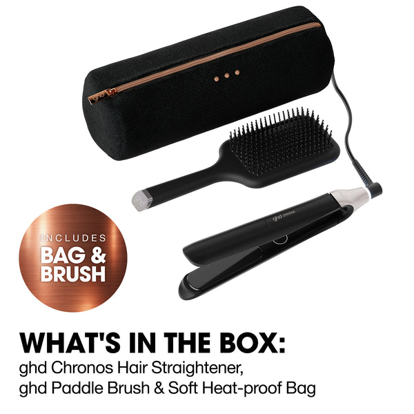 ghd Chronos Hair Straightener Festive Gift Set in Black