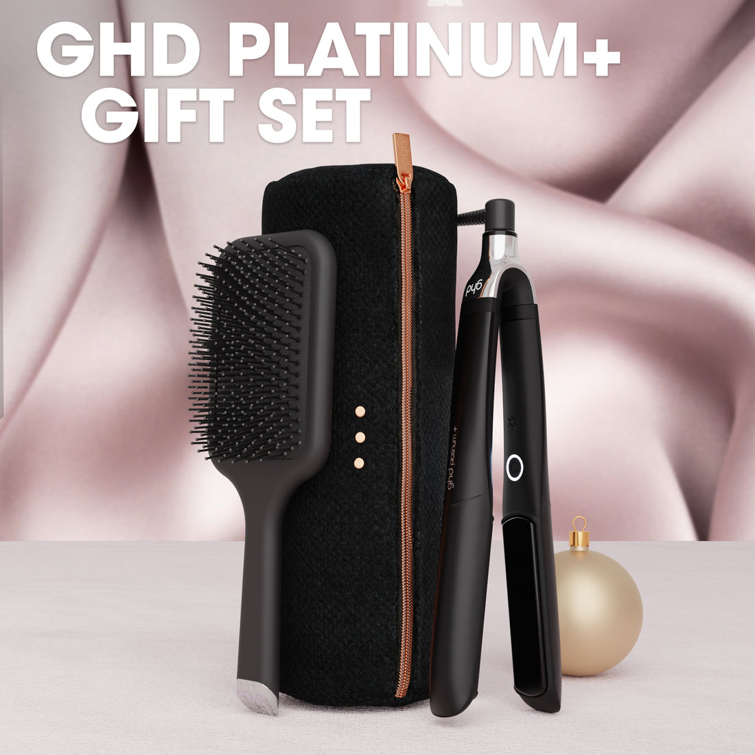 ghd Platinum+ Hair Straightener Festive Gift Set in Black