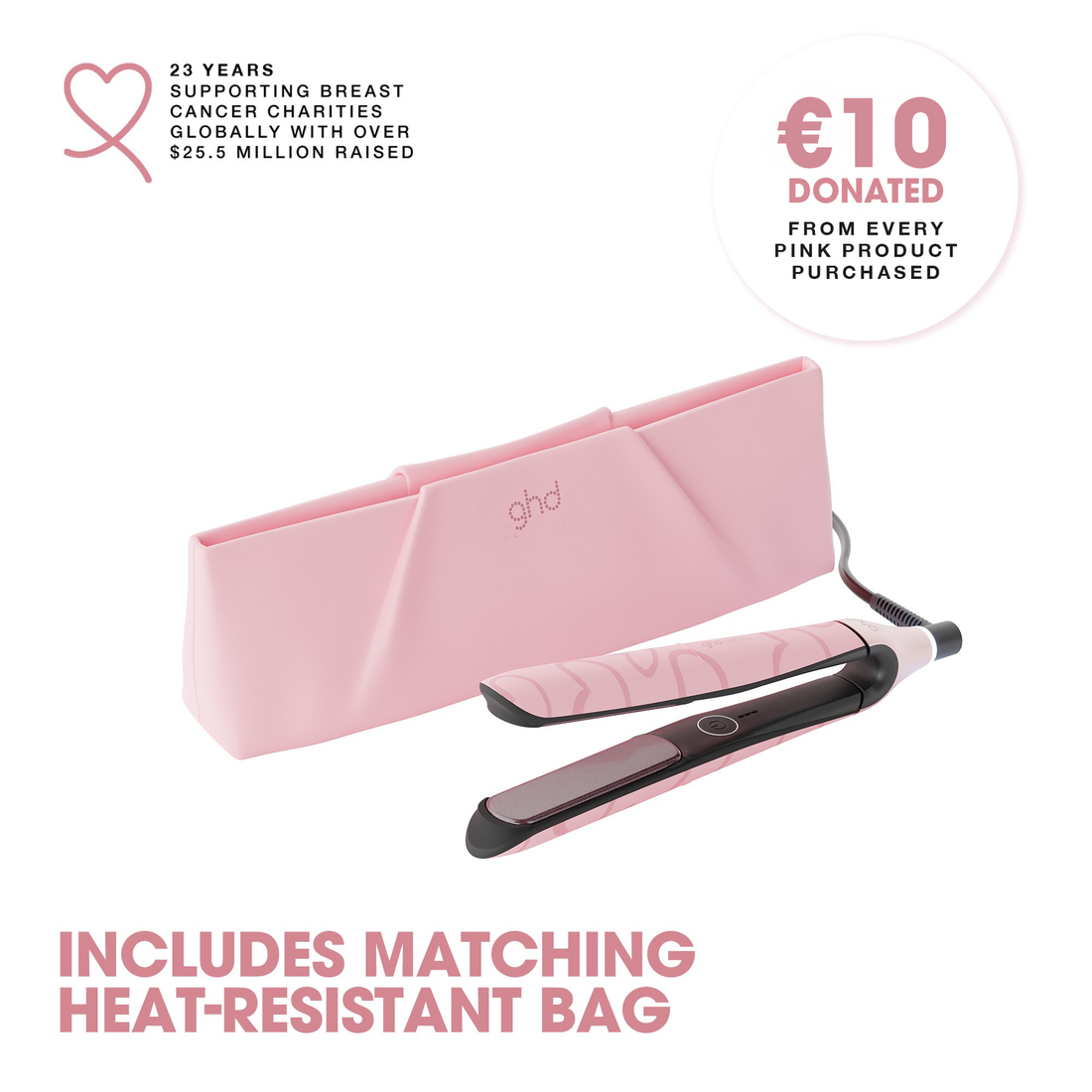 ghd Chronos Limited Edition Hair Straightener in Dusted Pink With Love