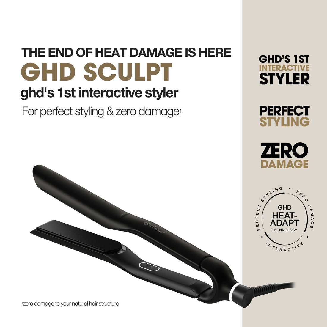 ghd Sculpt Interactive Hair Straightener - In Black