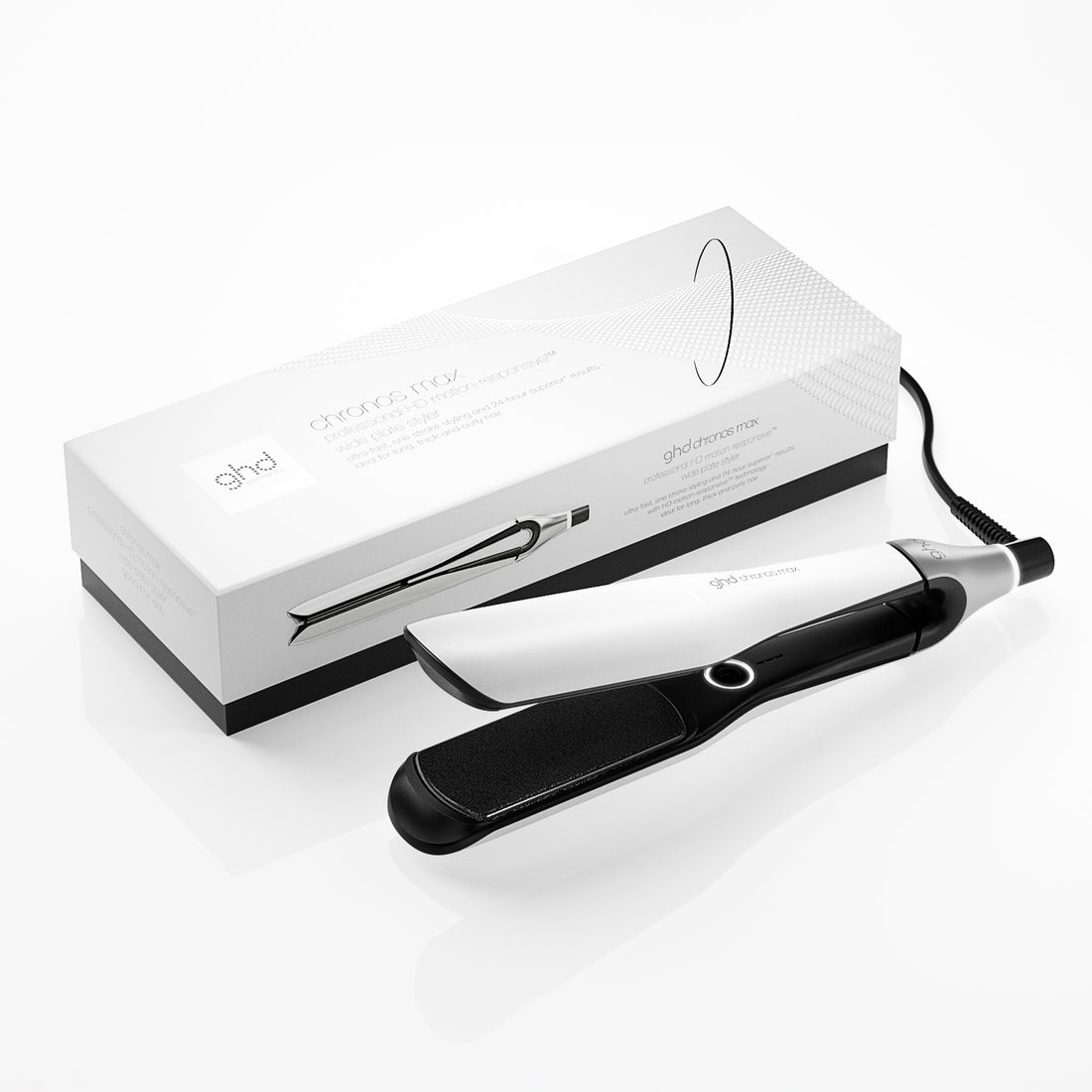 ghd Chronos Max Wide Plate Hair Straightener White