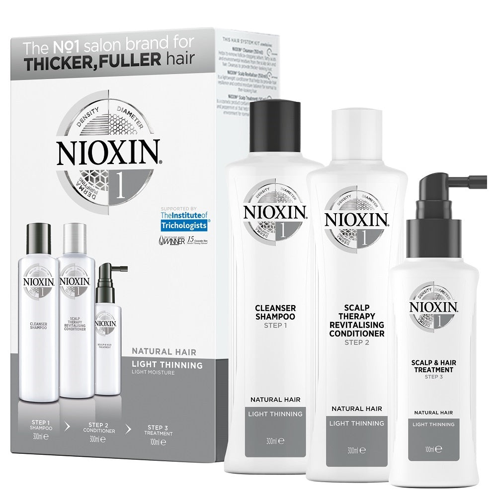 Nioxin System 1 Kit Shampoo 300ml Conditioner 300ml Treatment 100ml