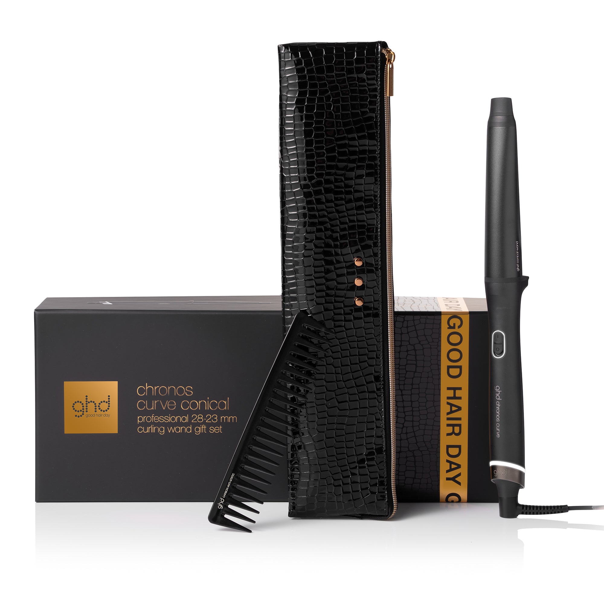 ghd Chronos Curve Conical Wand Festive Gift Set (28-23MM BARREL