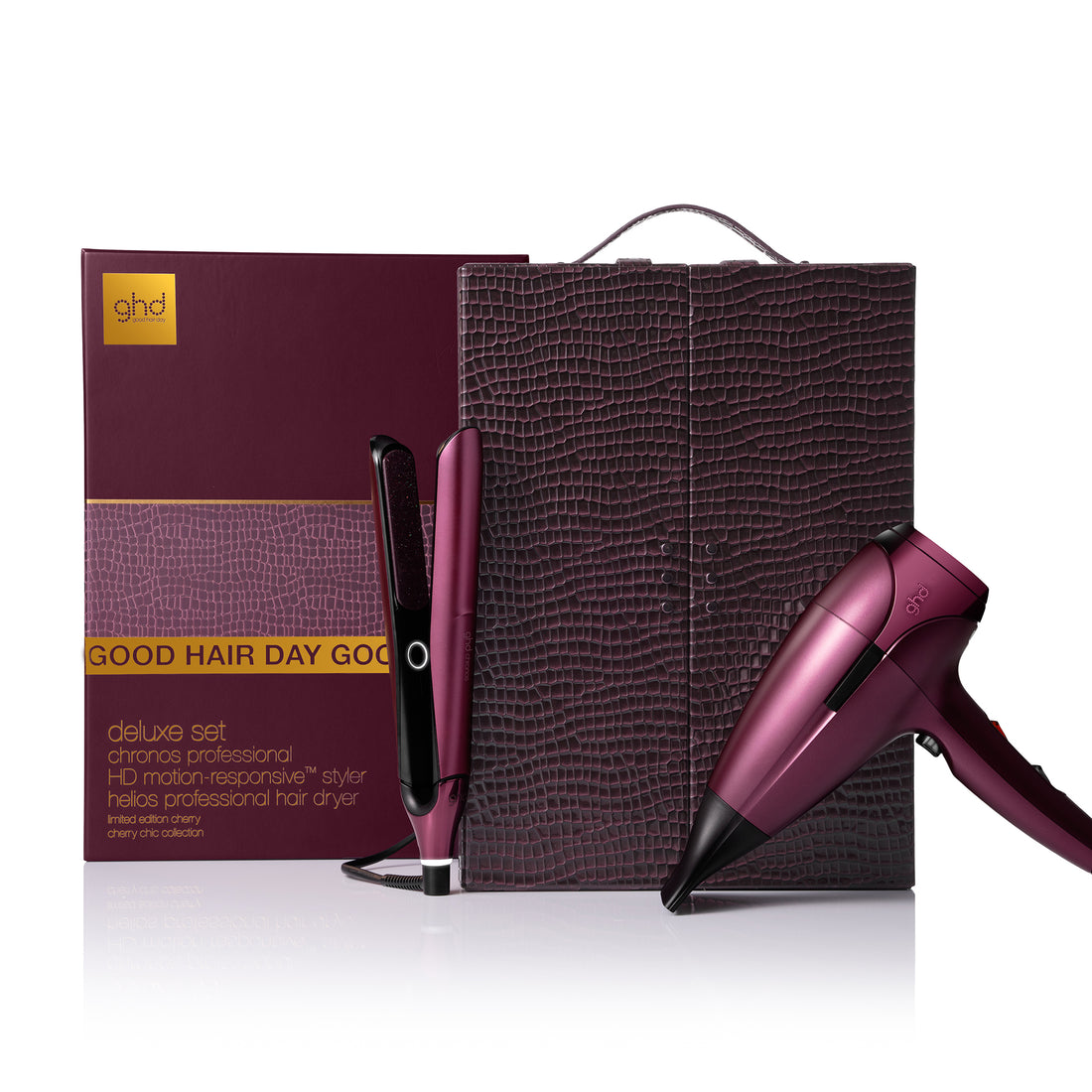 ghd Delux Hair Dryer and Straightener Gift Set In Cherry Chic