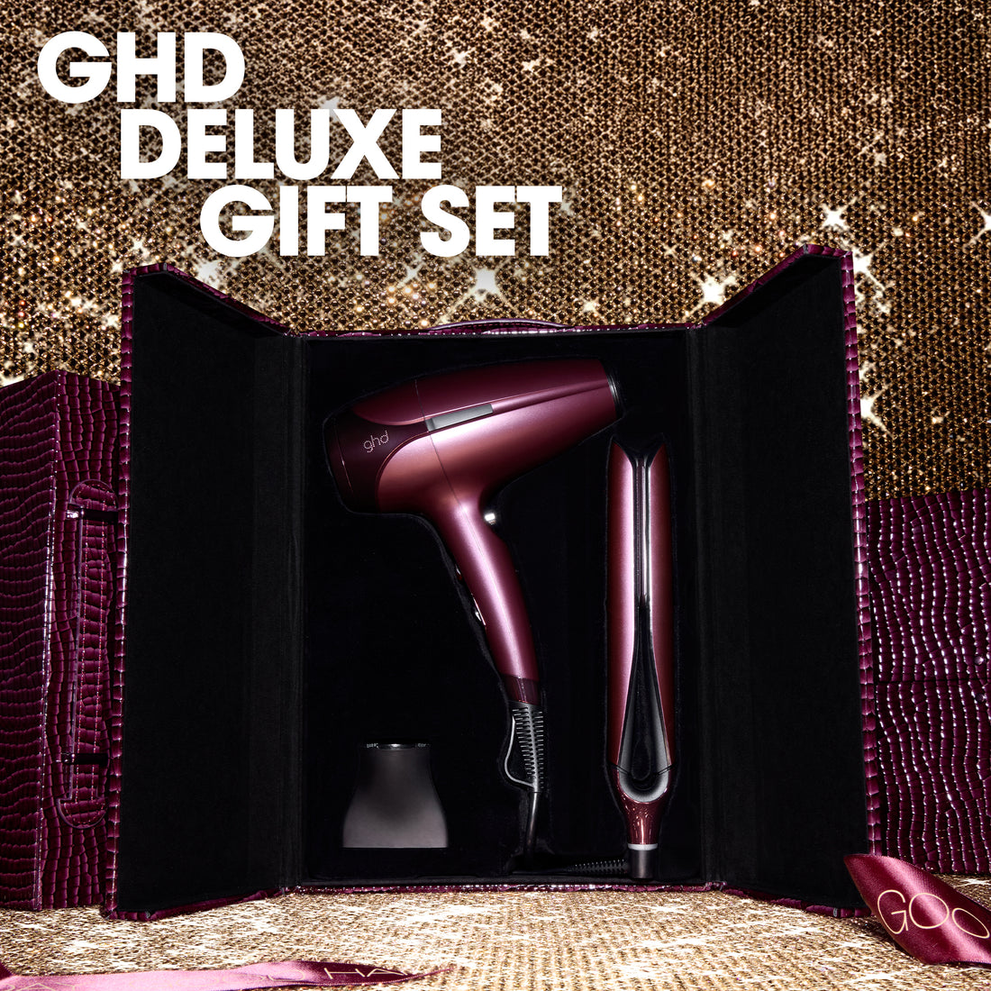 ghd Delux Hair Dryer and Straightener Gift Set In Cherry Chic