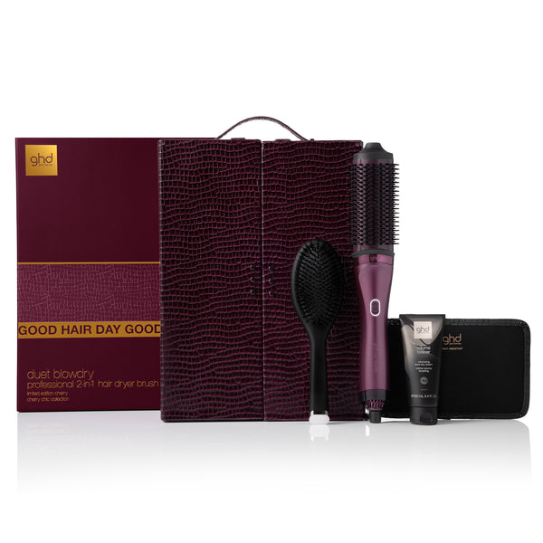 ghd Duet Blowdry Hairdryer Brush Festive Gift Set In Cherry Chic