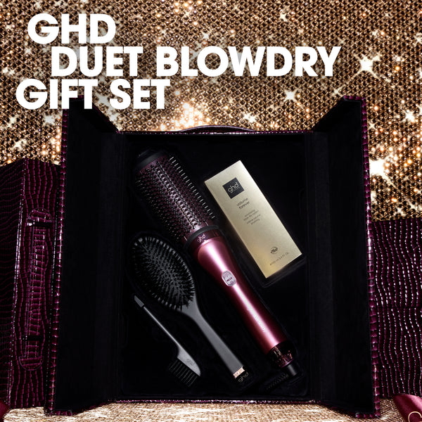 ghd Duet Blowdry Hairdryer Brush Festive Gift Set In Cherry Chic