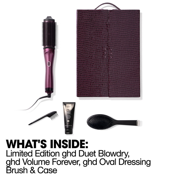 ghd Duet Blowdry Hairdryer Brush Festive Gift Set In Cherry Chic