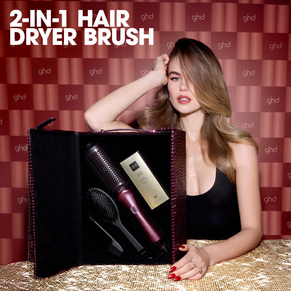 ghd Duet Blowdry Hairdryer Brush Festive Gift Set In Cherry Chic